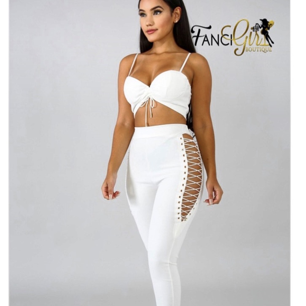 All White 2 piece Set